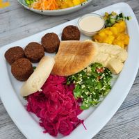 Falafel plate at Beet in Luxembourg City