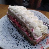 White raspberry cake at Beet in Luxembourg City