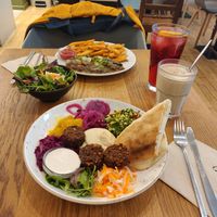 Falafel bowl and forest schnitzel at Beet in Luxembourg City