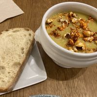 Large corn soup  at Beet in Luxembourg City