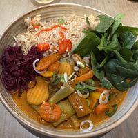 Spicy peanut curry  at Beet in Luxembourg City