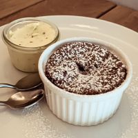 Chocolate cake with ice cream  at Beet in Luxembourg City