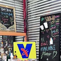 Sno balls? I almost got one but there wasn’t a separate line for the bar and while the line was non existent when we arrived it was pretty long by that time and I no can wait  at Dat Dog - Freret St  in New Orleans