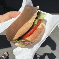 Hamburger  at Loving Hut Caravan in Nelson