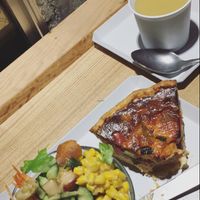 Vege quiche w/side salad & sml leek/potato soup ¥1380 at CITRON in Tokyo
