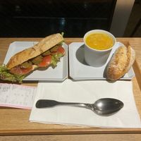 Vegan sandwich, soup and bread at CITRON in Tokyo