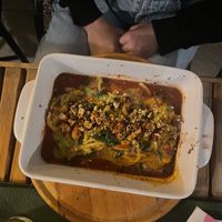 homemade seiten with thai vegetables at Karuzo in Sarajevo