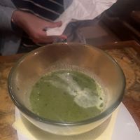 Soup starter, he made enough for 2 to share  at Karuzo in Sarajevo