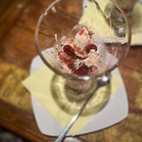 Ice cream with olive oil and sea salt  at Karuzo in Sarajevo