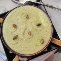 Grüne Suppe - rohvegan und superlecker at Spiti House Bar in Paros