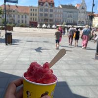 Watermelon sorbet at Przystan na Lody in Bydgoszcz