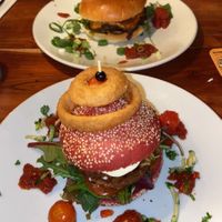 Vegan American Smash Burger at Eetcafe Spinoza in Leeuwarden