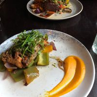 Groentestrudel met chimichurri. at Eetcafe Spinoza in Leeuwarden