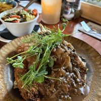 Vegan no-schnitzel  at Eetcafe Spinoza in Leeuwarden