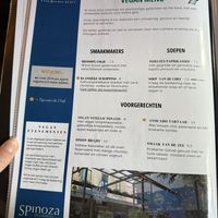 Vegan menu august 2025  at Eetcafe Spinoza in Leeuwarden