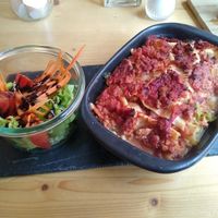 Vegan lasagna (sadly no topping) at Salute Vegetarische & Vegane Küche in Mainz