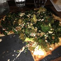 Not to be missed vegan crispy broc pizza  at Republic Cafe in Manchester