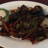 Mushroom Chili "stir fry" at Cafe Momo in Manchester