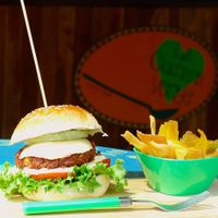 Their Positive Burgers are the VERY BEST BURGERS of the world at La Cuchara Verde - Positive Food in Playa Flamingo