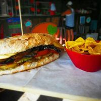 GIANT paninis/sandwichs. at La Cuchara Verde - Positive Food in Playa Flamingo
