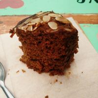 Big wodge of carrot cake   at La Cuchara Verde - Positive Food in Playa Flamingo