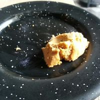 Last bites of their delicious vegan cheeze at Olivia in Puebla