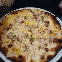 Carbonara pizza at NovaPizza Vegan Kitchen in Edinburgh