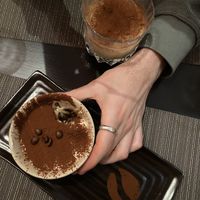 Dessert; tiramisu and White Russian   at NovaPizza Vegan Kitchen in Edinburgh