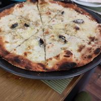 Pizza quattro formaggi (without mushrooms) at NovaPizza Vegan Kitchen in Edinburgh