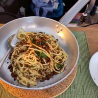 Spaghettone aglio olio at NovaPizza Vegan Kitchen in Edinburgh