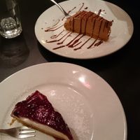 Peanut butter + jelly and chocolate cheescakes at NovaPizza Vegan Kitchen in Edinburgh