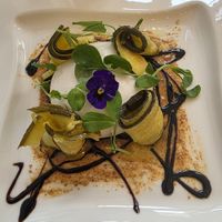 Burrata with pickled zucchini. It was so good. at NovaPizza Vegan Kitchen in Edinburgh