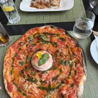 Lasagna and pizza caprese  at NovaPizza Vegan Kitchen in Edinburgh