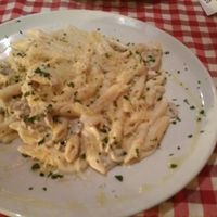 Quartro Formaggi Penne with mushrooms  at NovaPizza Vegan Kitchen in Edinburgh