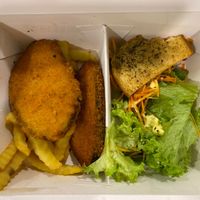 Fish and chips.  at Nature Vegetarian Delights 大自然素食 - Upper Serangoon in Northeast Singapore