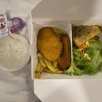 Fish and chips with soup  at Nature Vegetarian Delights 大自然素食 - Upper Serangoon in Northeast Singapore