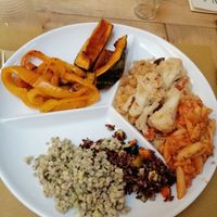 Some cold and hot options from buffet at Flora in Verona