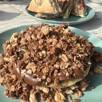 vegan sandwich and pancakes  at Feliz Cafe in Peschiera Del Garda