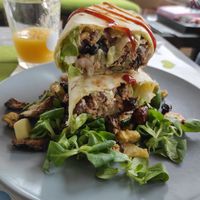 Piadina vegan with "tuna" at Feliz Cafe in Peschiera Del Garda