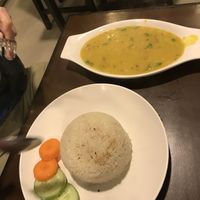 Rice with dal   at Loving Heart in Kathmandu