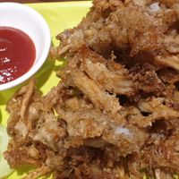 Mushroom pakodas at Loving Heart in Kathmandu