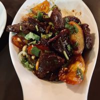 The seitan in this sweet & sour dish was ace   at Loving Heart in Kathmandu