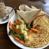 Chickpea Omelette.    at Loving Heart in Kathmandu