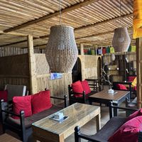 Great seating / dining area upstairs  at Loving Heart in Kathmandu