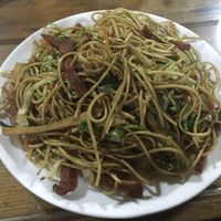 Seitan and tofu chow mein  at Loving Heart in Kathmandu