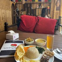 Upstais seating  at Loving Heart in Kathmandu