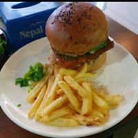 Thai Tofu Burger at Loving Heart in Kathmandu