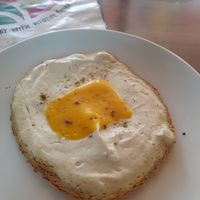 V-egg... vegan fried egg at Loving Heart in Kathmandu
