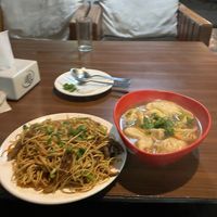 the mushroom chowmei  at Loving Heart in Kathmandu