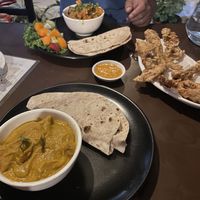 Curries with mushroom  at Loving Heart in Kathmandu